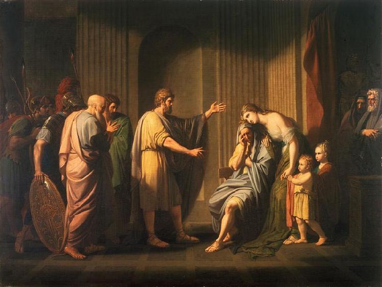 Benjamin West Cleombrotus Ordered into Banishment by Leonidas II, King of Sparta oil painting image